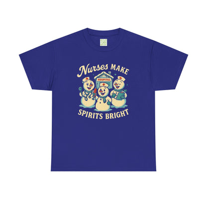 Nurses Make Spirits Bright Tee, Christmas Nurse Shirt, Nurse Holiday, Snowman Tshirt, Gift For Nurse, Nursing Christmas