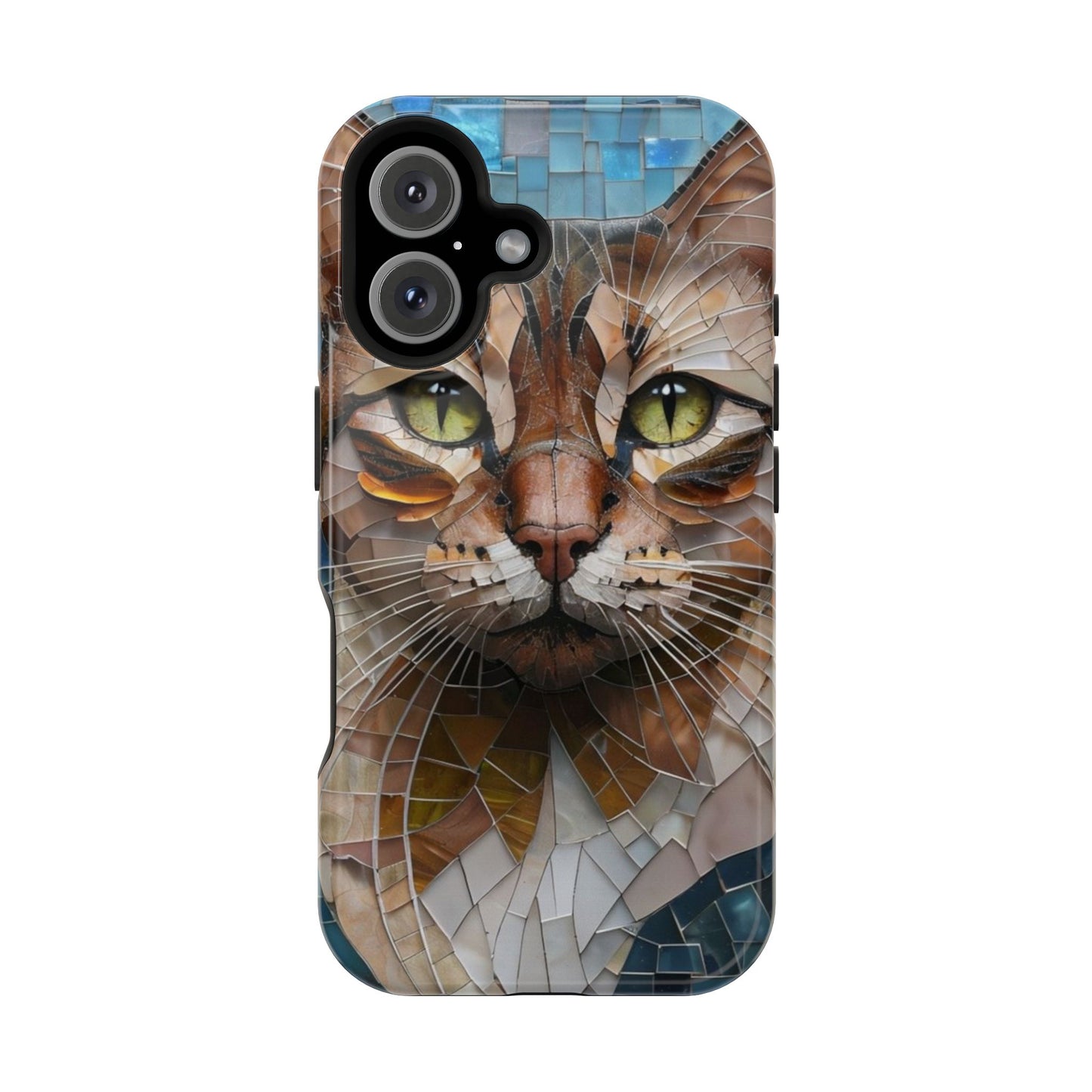 Crazy Cat Lady iPhone Case, Stained Glass Cat, Mosaic Cat Face, Pet Phone Case, iPhone Cat Case, Cat Gift