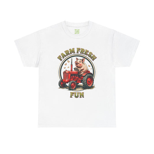 Potbelly Pig Farm Fresh Fun T-Shirt, Vintage Farmhouse Tee, Retro Pig Tractor Shirt, Animal Lover Gift, Country Life Apparel