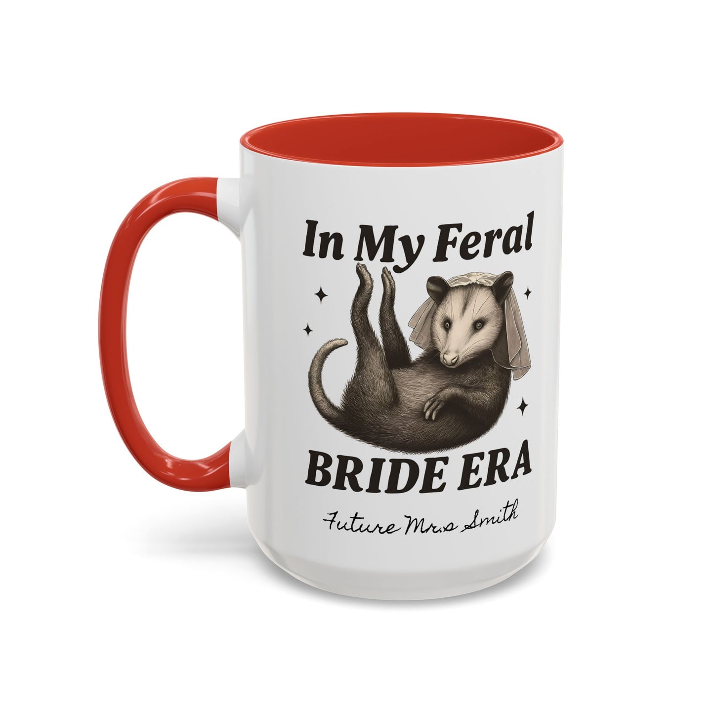 Feral Bride Era Coffee Mug, Funny Bride Mug, In My Feral Era Mug, Opossum Bride Mug, Bride Gift Idea, Quirky Bride Gift