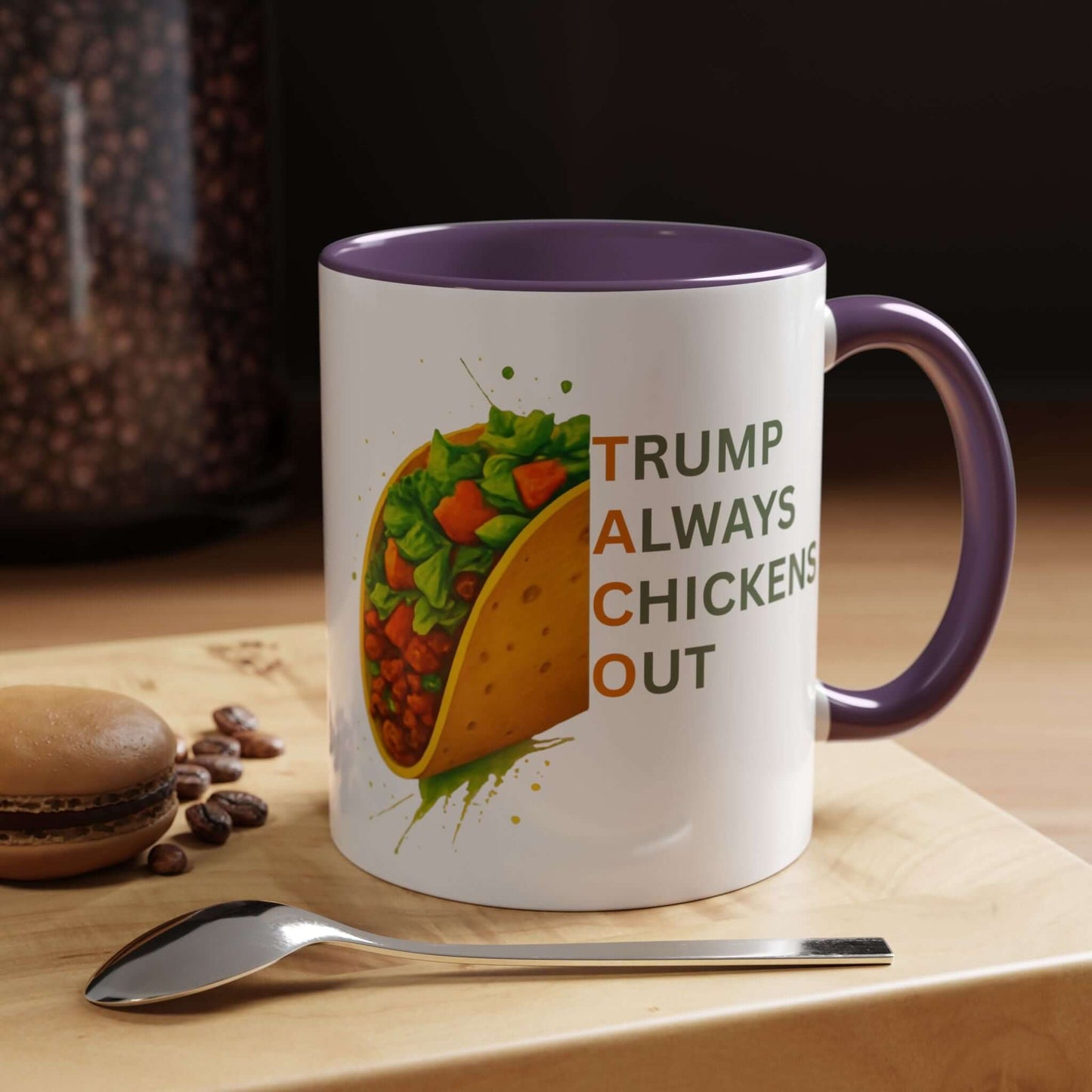 Trump Always Chickens Out TACO Mug, Subtle Anti Trump, Democrat Gift Mug, Funny Liberal Gift, Political Mug