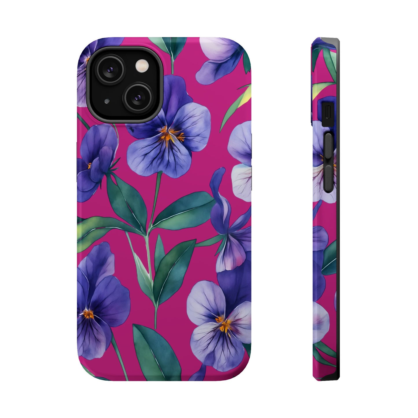 African Violet Floral Magnetic Tough Case, Summer Iphone Case, Wildflower Case, Flower Phone Cover, Stylish Phone Case