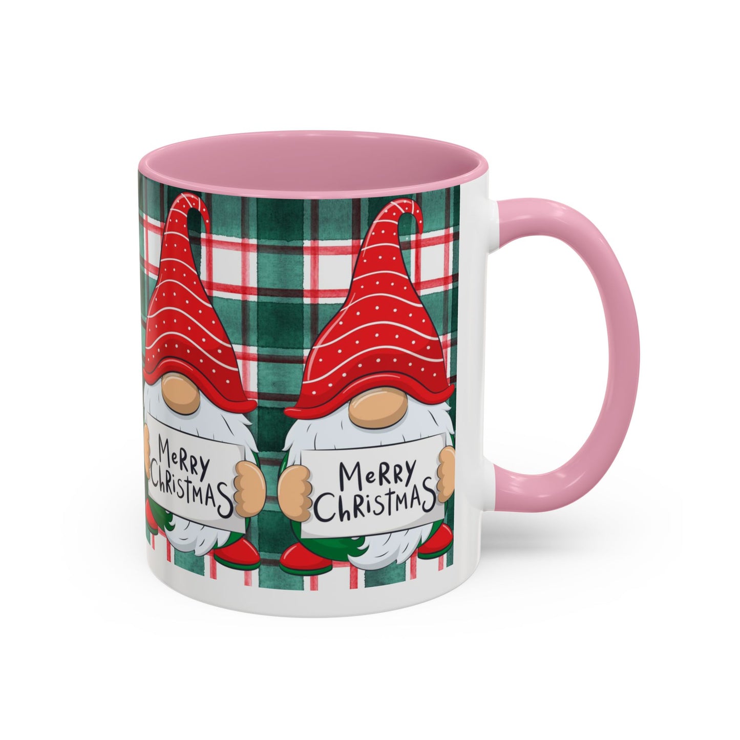 Plaid Merry Christmas Gnome Mug, Red Plaid Holiday Coffee Cup, Festive Gnome Lover Gift, Cute Hot Cocoa Mug, Winter Christmas Drinkware