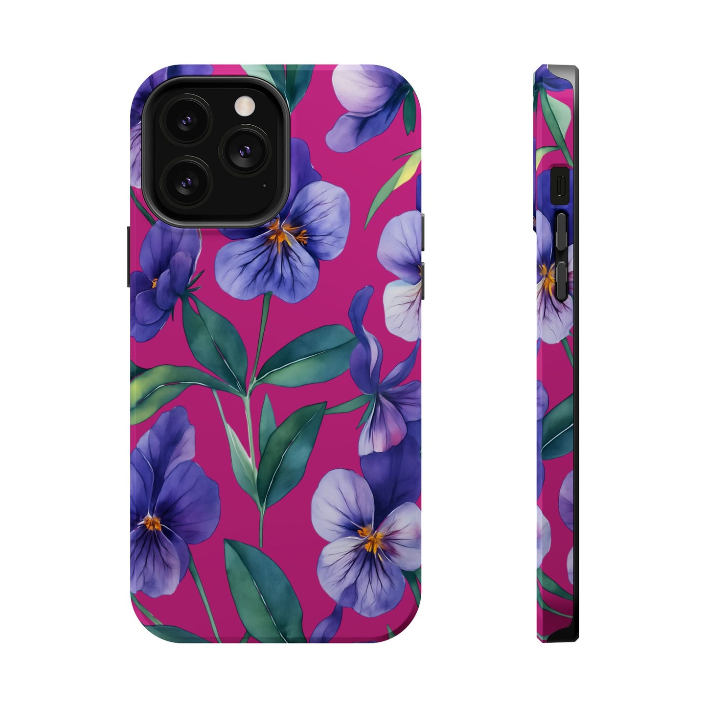 African Violet Floral Magnetic Tough Case, Summer Iphone Case, Wildflower Case, Flower Phone Cover, Stylish Phone Case