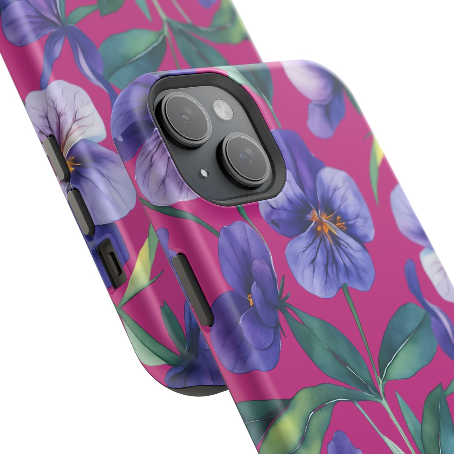 African Violet Floral Magnetic Tough Case, Summer Iphone Case, Wildflower Case, Flower Phone Cover, Stylish Phone Case