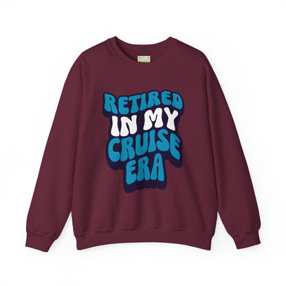 Retired in My Cruise Era Crewneck Sweatshirt, Travel Lovers, Unisex Sweatshirt, Cruise Vibes, Retirement 2025, Retro Cruise