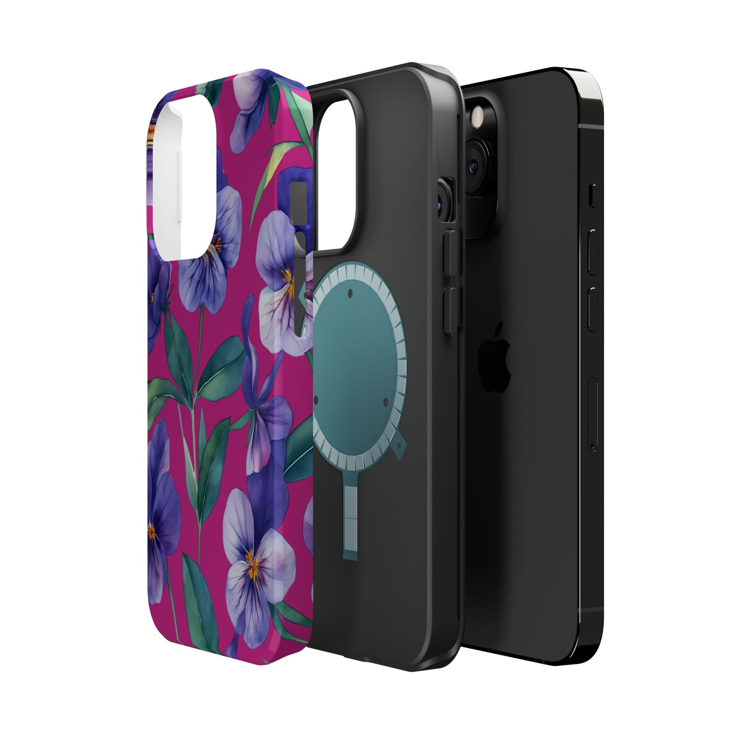 African Violet Floral Magnetic Tough Case, Summer Iphone Case, Wildflower Case, Flower Phone Cover, Stylish Phone Case