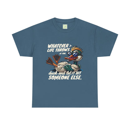 Funny Duck Quote T-Shirt, Unisex Heavy Cotton Tee, Quack Up Through Lifes Challenges
