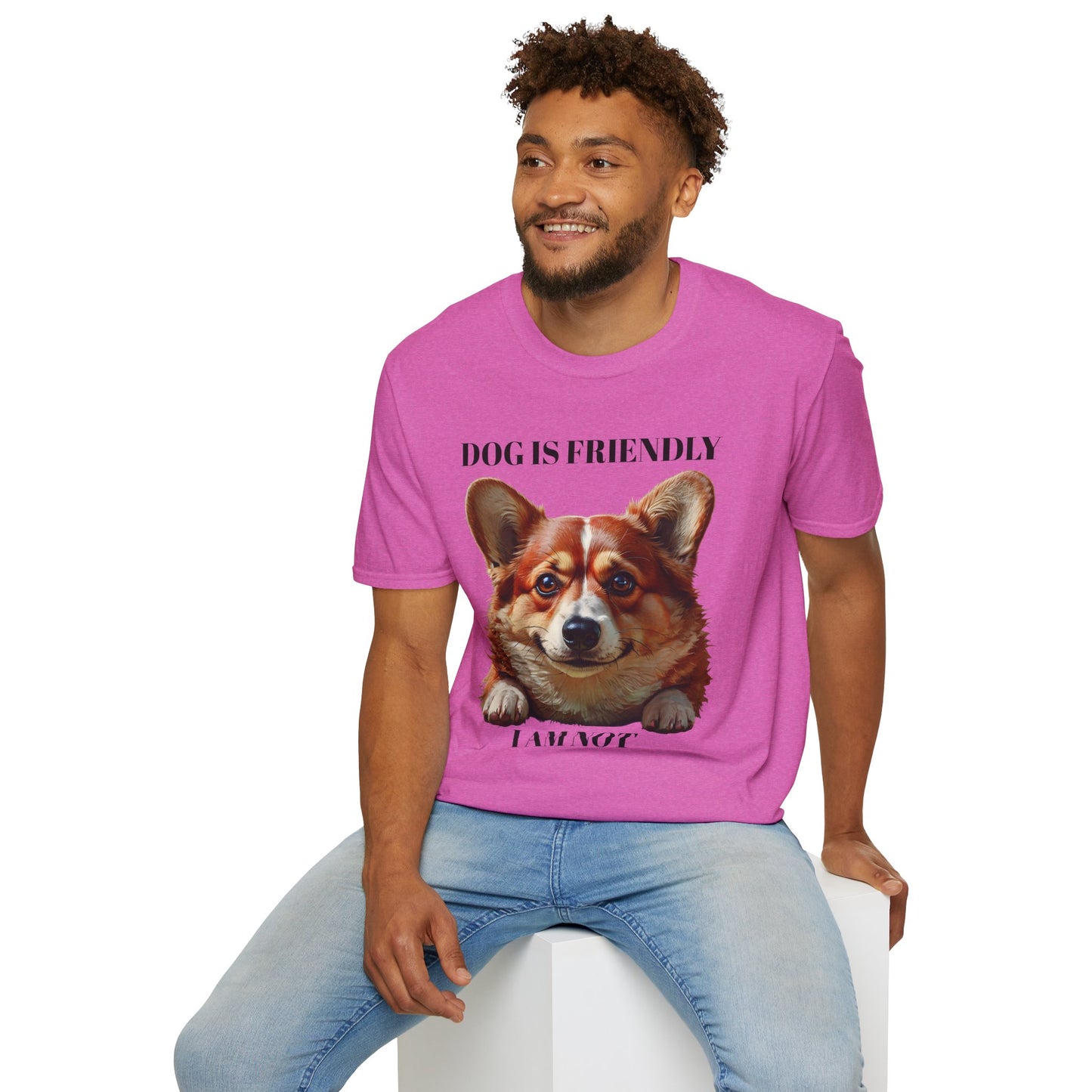 Funny Dog Lover Korgi T-Shirt - "Dog is Friendly, I am Not"