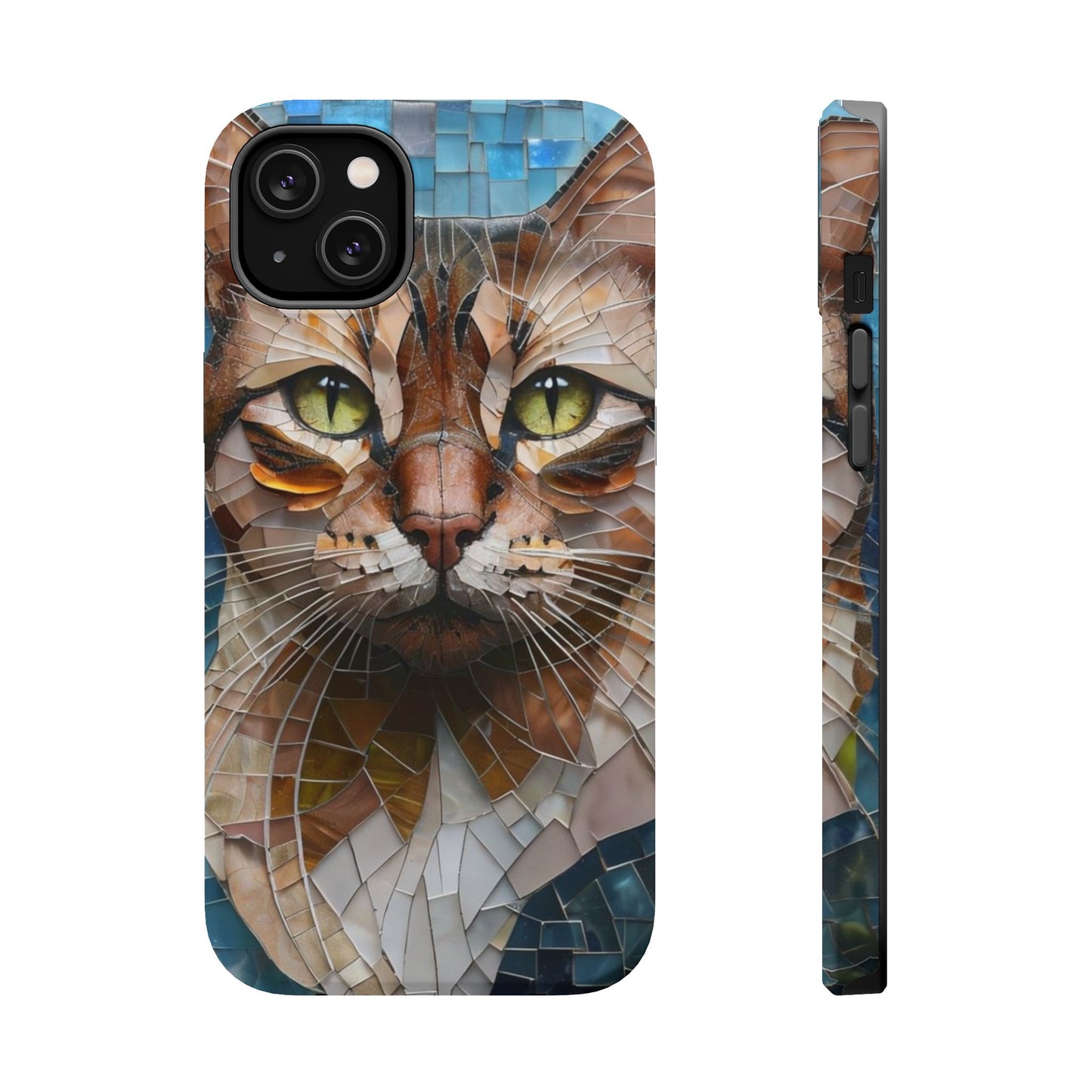 Crazy Cat Lady iPhone Case, Stained Glass Cat, Mosaic Cat Face, Pet Phone Case, iPhone Cat Case, Cat Gift