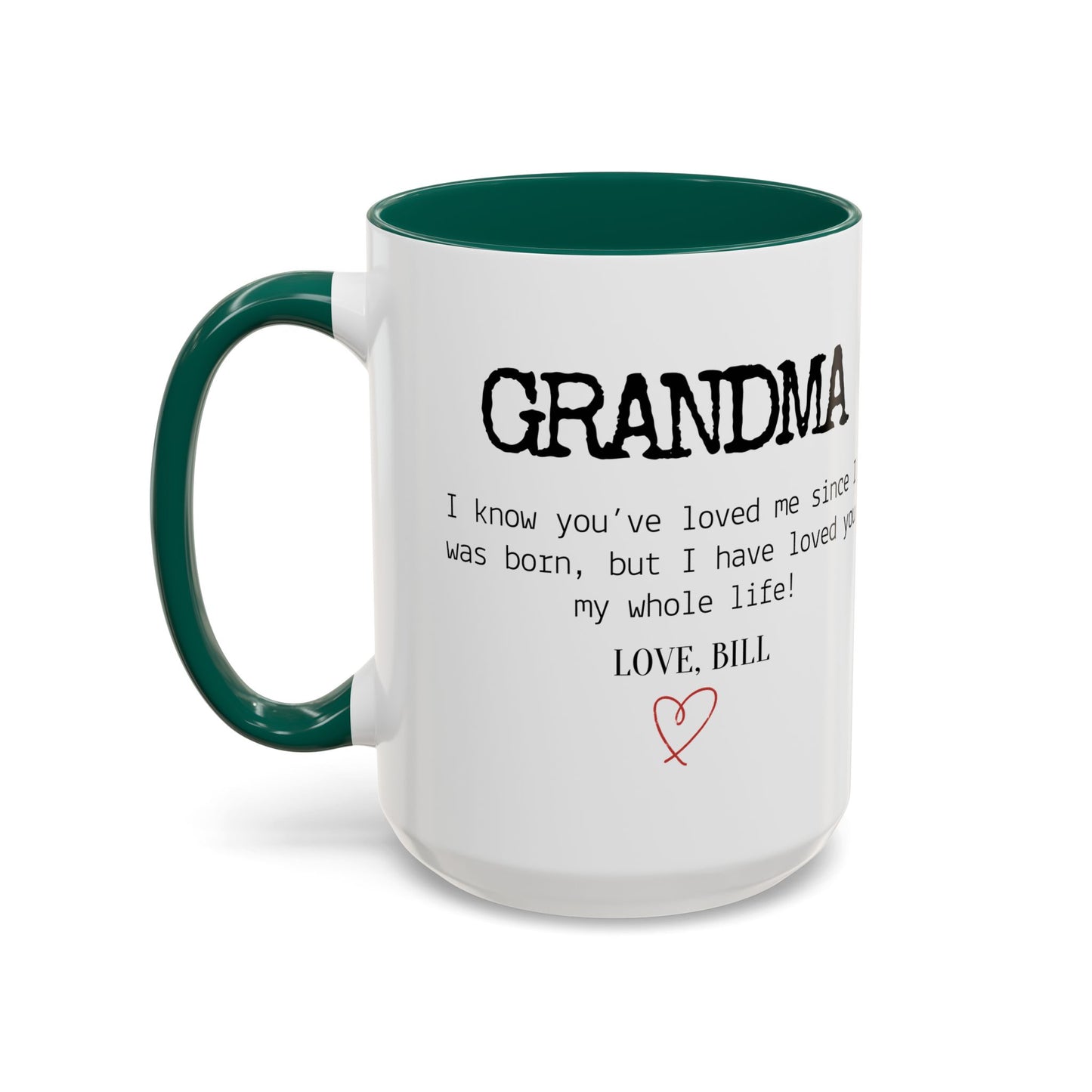 Personalized Grandma Mug, Gift from Grandchild, Custom Message Coffee Cup, Grandma Birthday Gift, Mother’s Day Mug, Sentimental Gift for Grandma