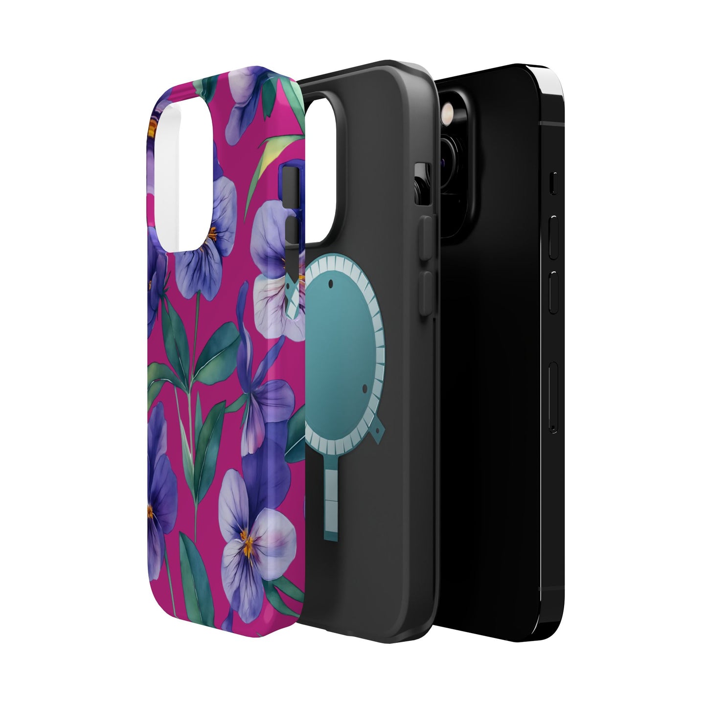 African Violet Floral Magnetic Tough Case, Summer Iphone Case, Wildflower Case, Flower Phone Cover, Stylish Phone Case