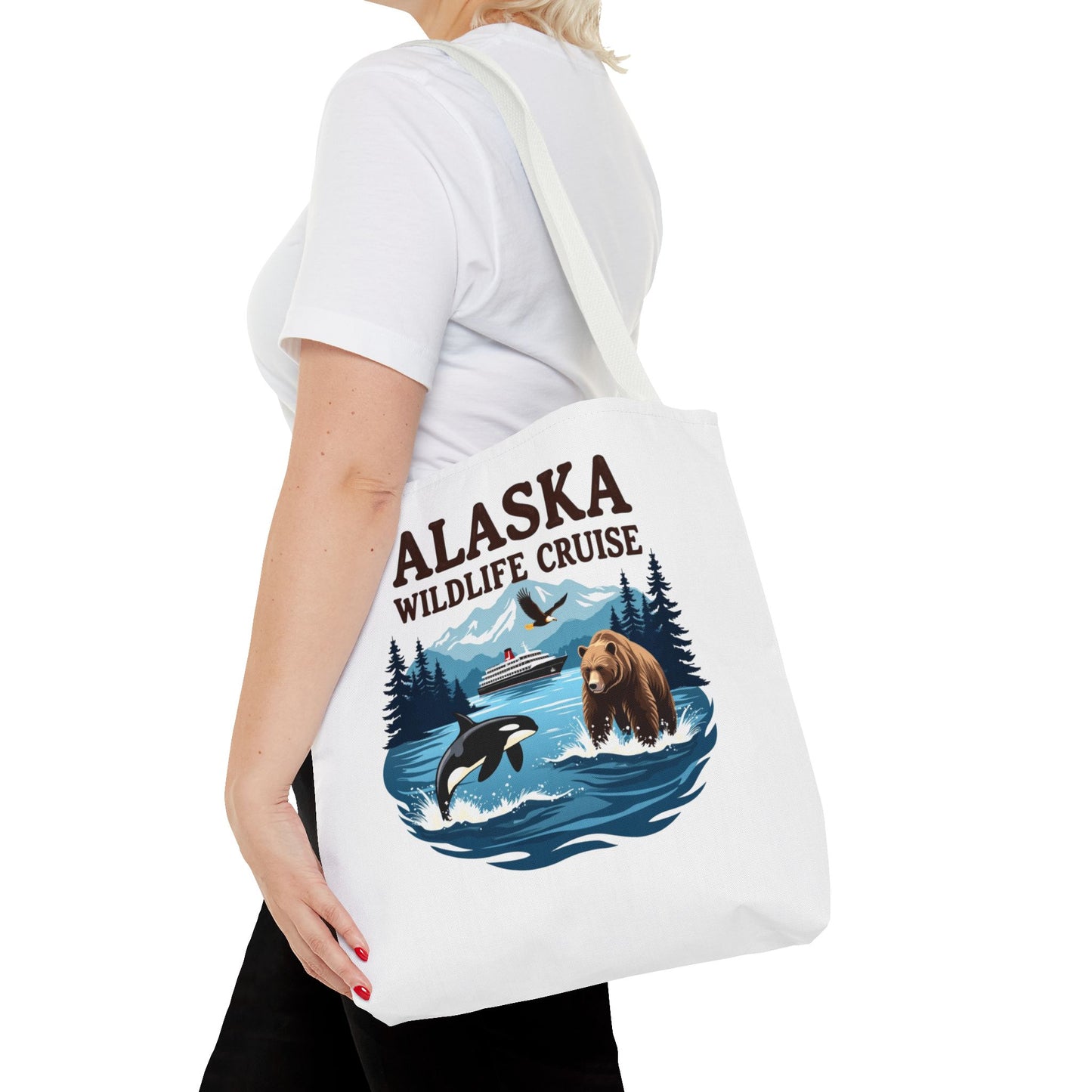 Alaska Wildlife Cruise Tote Bag, Adventure Lovers Gift, Cruise Squad 2025, Alaska Vacation Tote Bag, Alaskan Cruise Tote