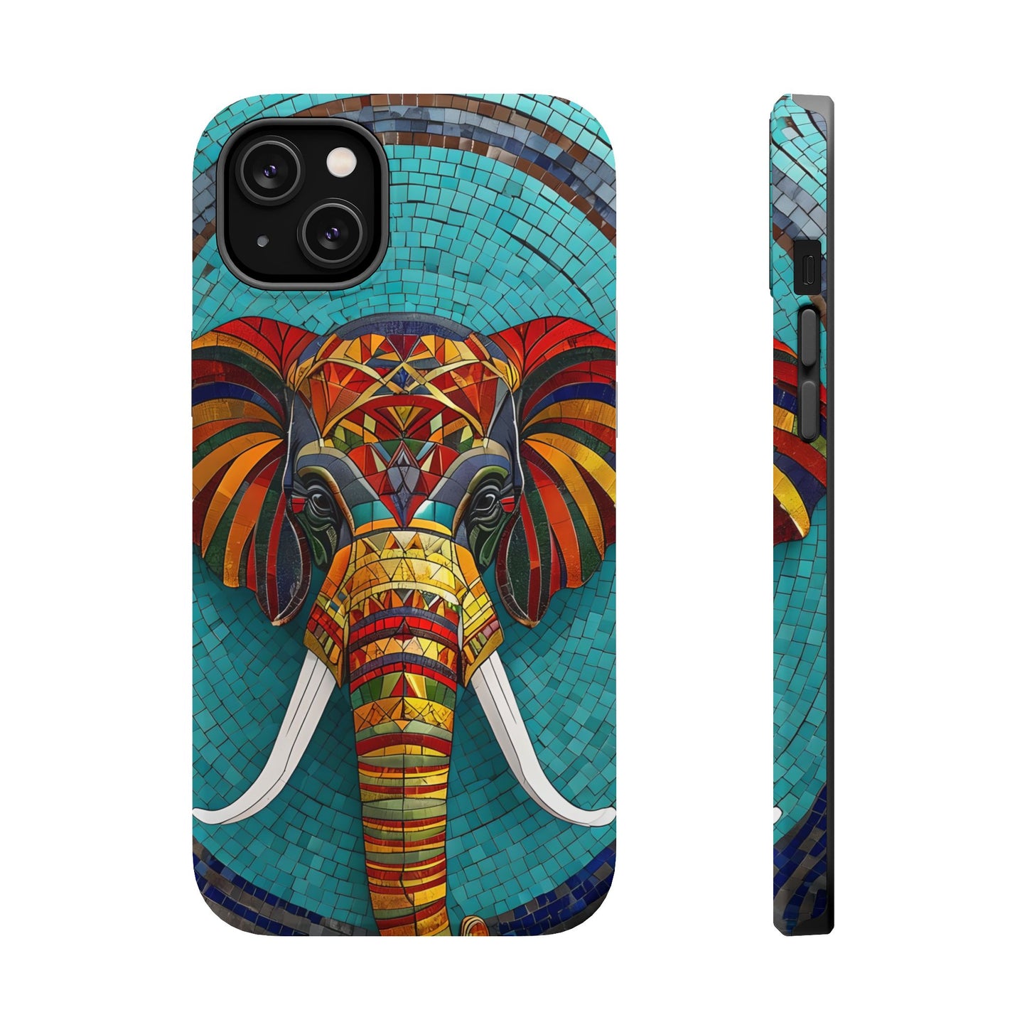 Artistic Elephant Phone Case, Elephant Case, Trendy iPhone Case, Elephant Lover Gift, Unique iPhone Case, Mosaic Design