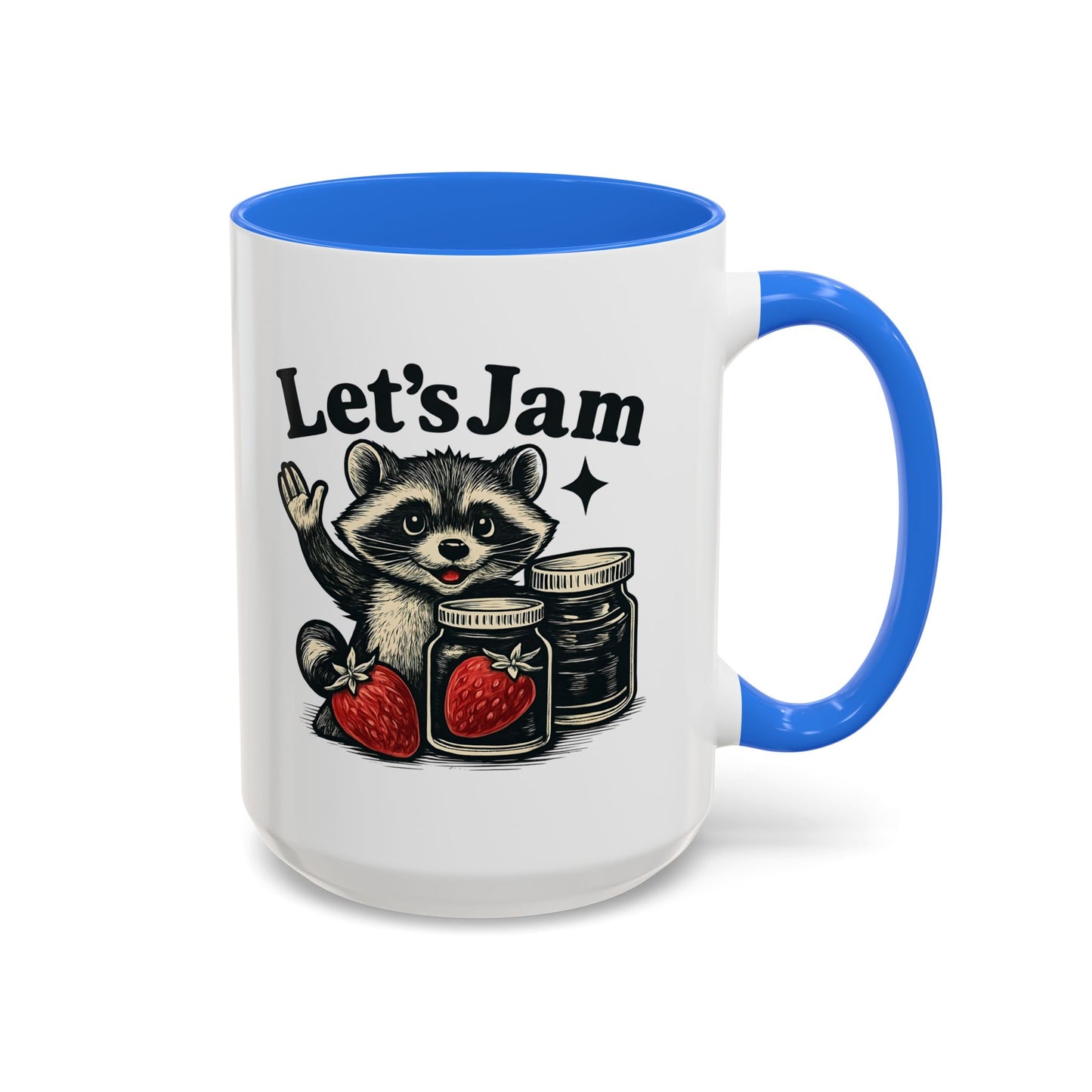 Racoon Mug, Racoon Gifts, Let's Jam Coffee Mug, Strawberry Mug, Cute Summer Mug, Raccoon Strawberry Mug, Funny Raccoon Mug, Trending Now