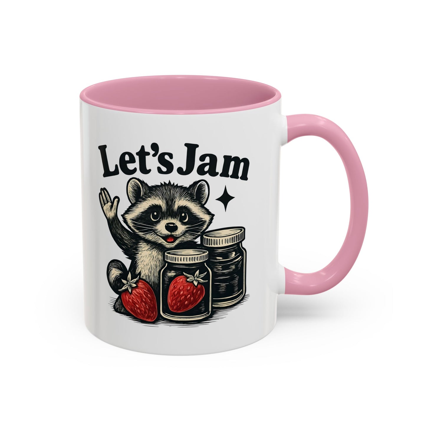 Racoon Mug, Racoon Gifts, Let's Jam Coffee Mug, Strawberry Mug, Cute Summer Mug, Raccoon Strawberry Mug, Funny Raccoon Mug, Trending Now