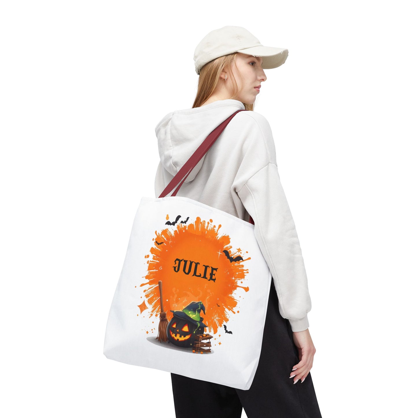 Custom Kids Halloween Trick or Treat Bag – Personalized Pumpkin Candy Tote Sack – Children’s Halloween Gift, Reusable Candy Bag