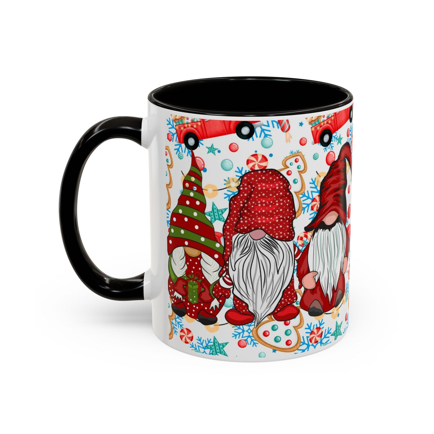 Gingerbread Christmas Gnome Mug with Cookies and Candy, Cute Holiday Coffee Cup, Festive Gnome Lover Gift, Winter Hot Cocoa Mug, Holiday Kitchen Drinkware