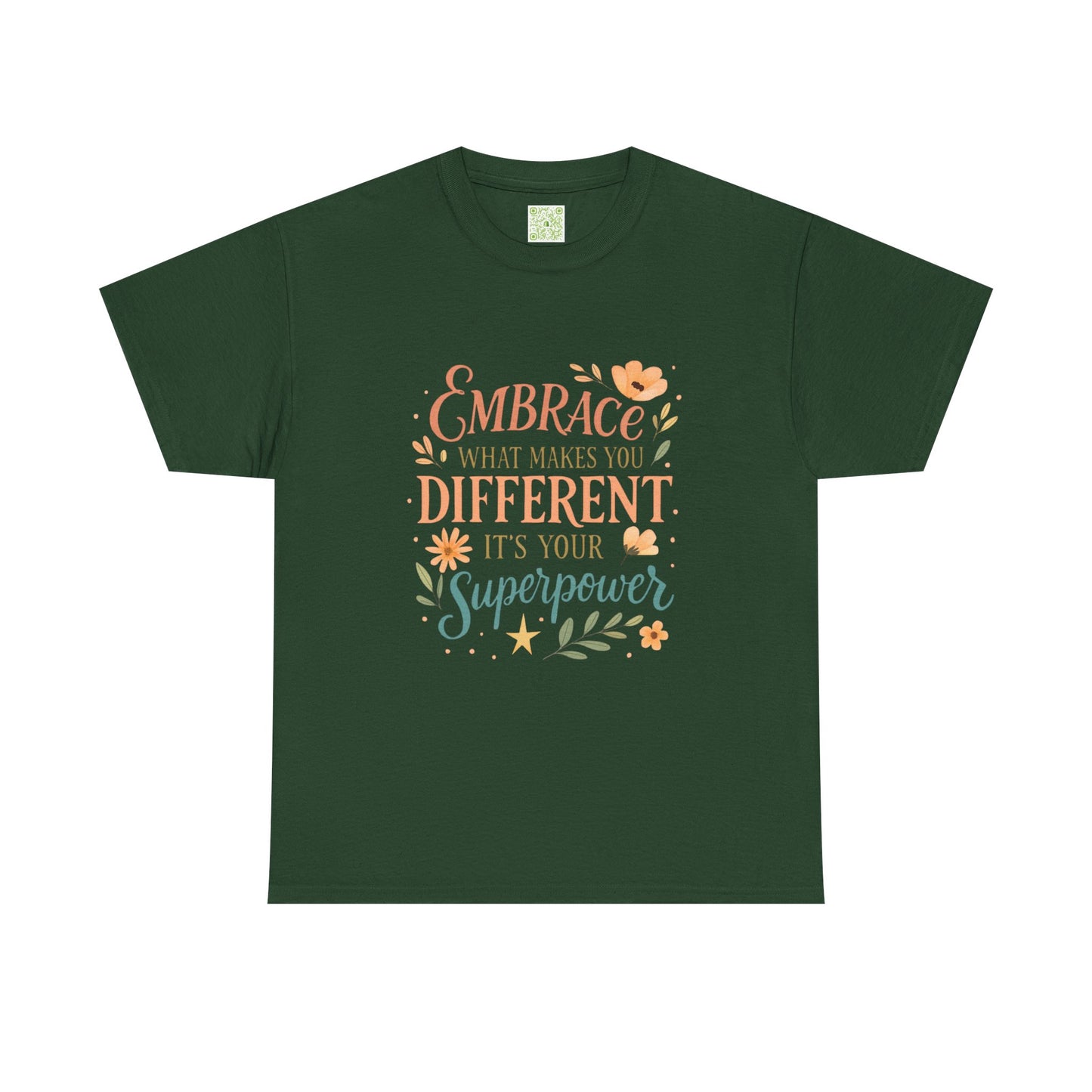 Type 4 Embrace What Makes you Different its your Superpower Tee, Unisex Cotton Shirt for Self-Expression, Gift for Kids, Unique Style Tee