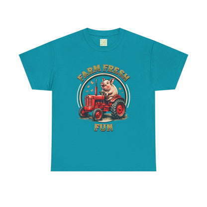 Potbelly Pig Farm Fresh Fun T-Shirt, Vintage Farmhouse Tee, Retro Pig Tractor Shirt, Animal Lover Gift, Country Life Apparel