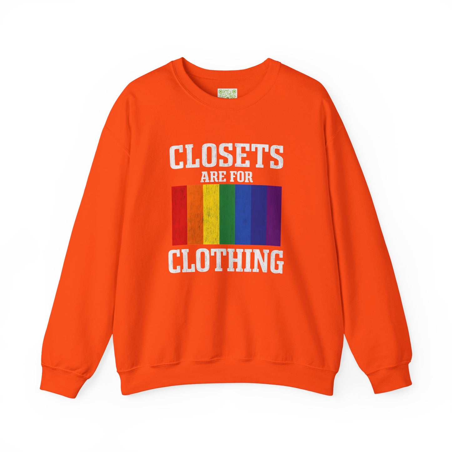 Rainbow Pride Crewneck Sweatshirt, Closets Are For Clothing Sweatshirt, Pride Month Sweatshirt, Queer Sweatshirt, LGBT Outfit