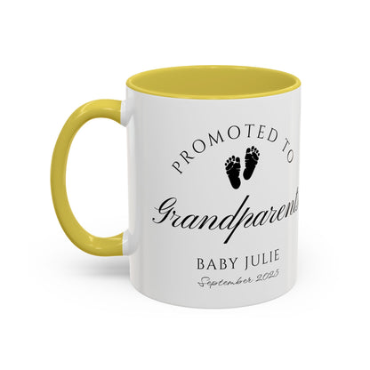 Promoted to Grandparents Mug, Pregnancy Announcement Coffee Cup, Baby Reveal Gift, New Grandparent Mug, Personalized Baby Announcement