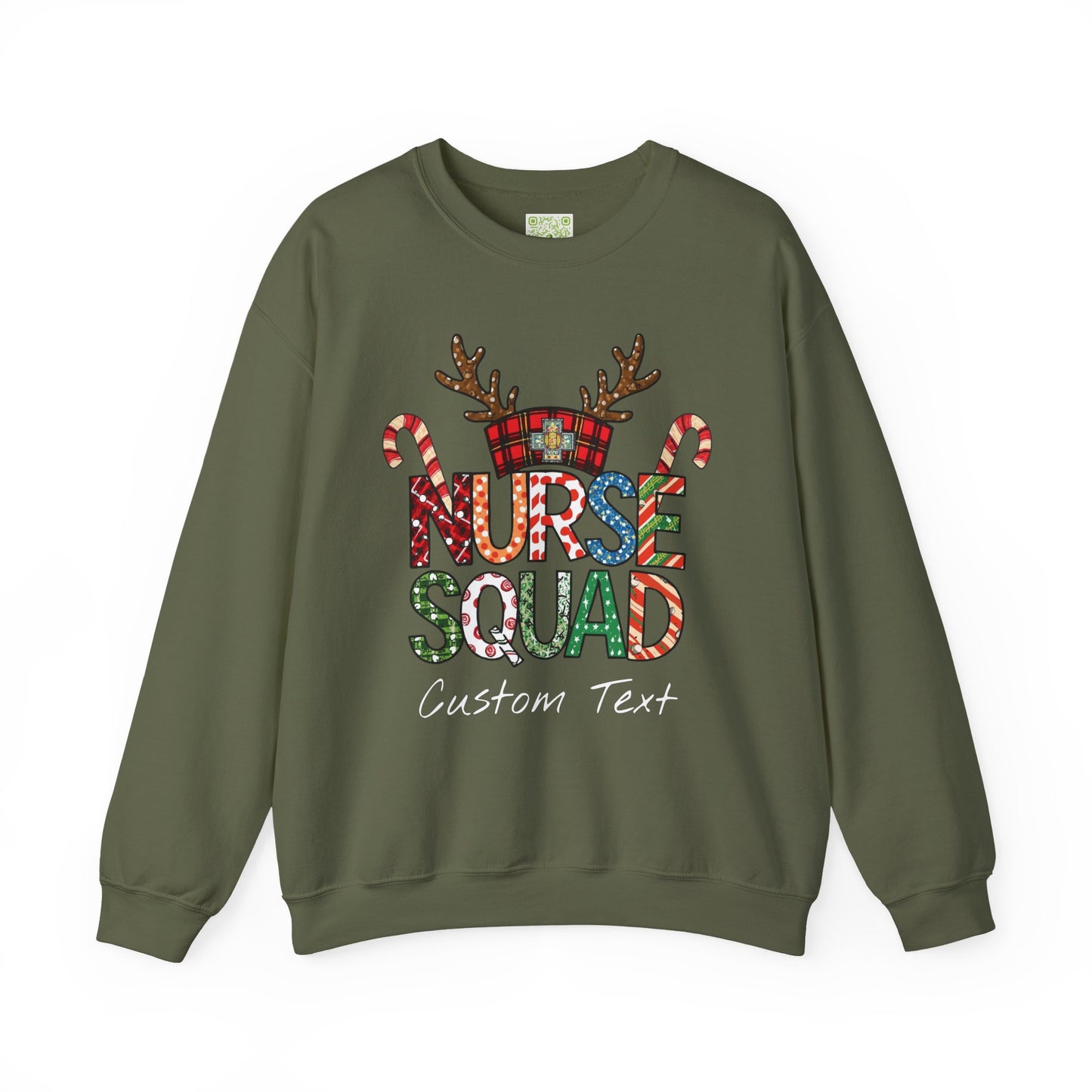 Christmas Nurse Squad Crewneck Sweatshirt – Custom Text Holiday Pullover