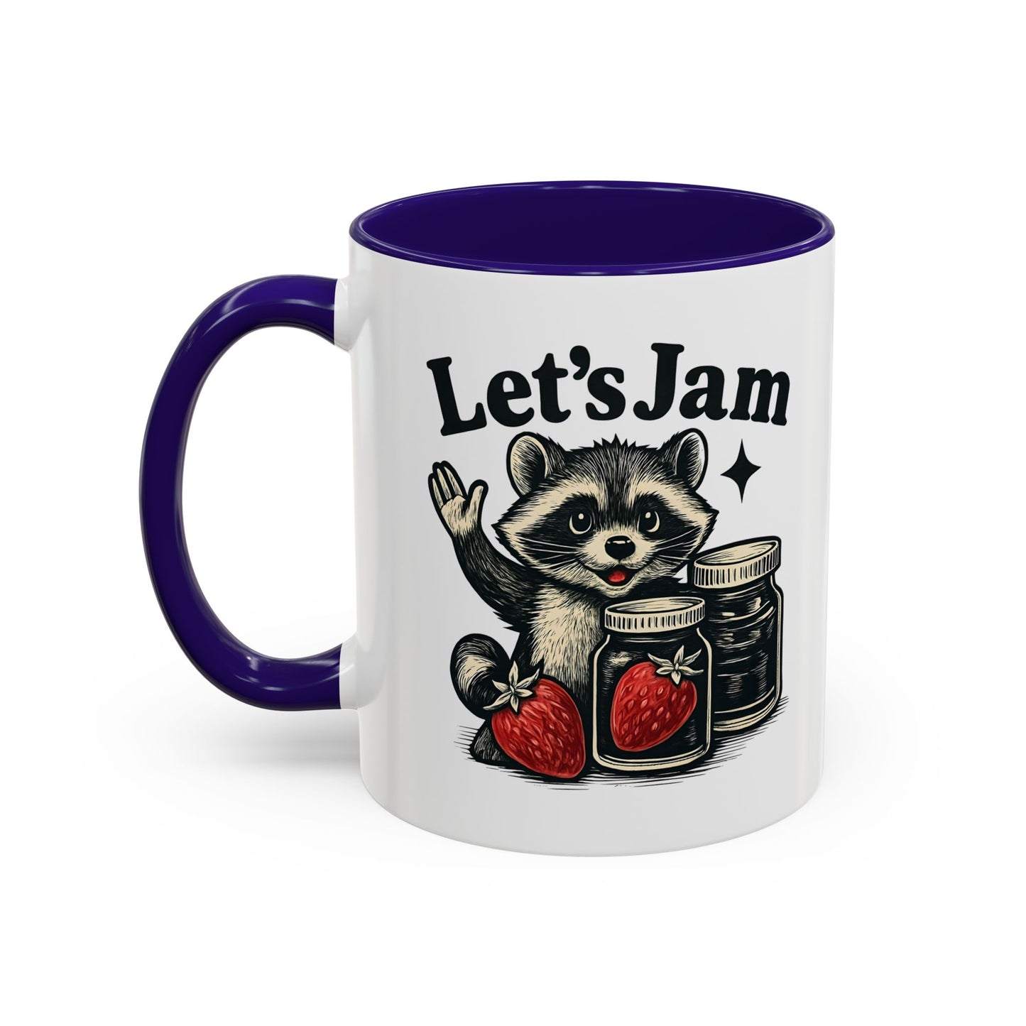 Racoon Mug, Racoon Gifts, Let's Jam Coffee Mug, Strawberry Mug, Cute Summer Mug, Raccoon Strawberry Mug, Funny Raccoon Mug, Trending Now