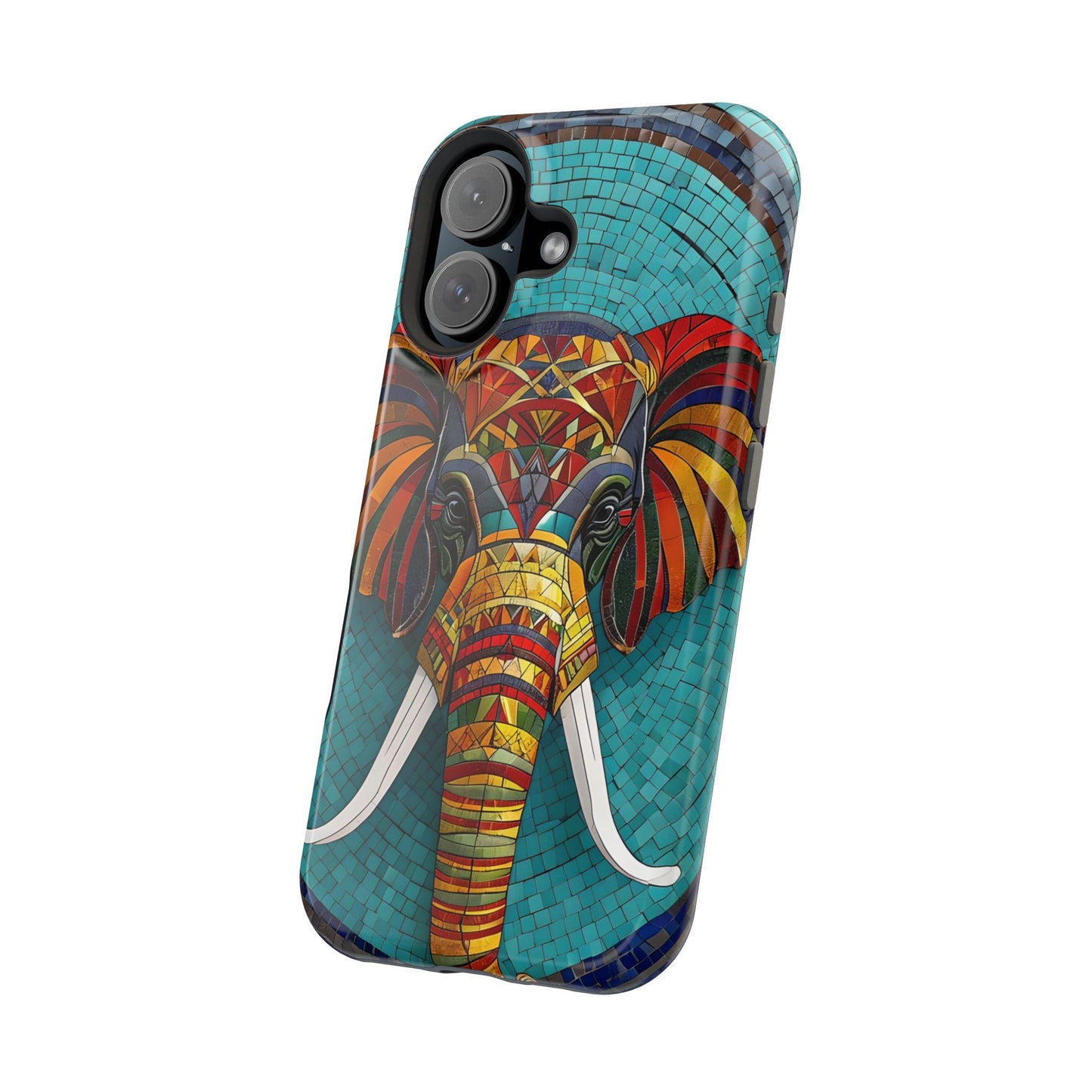 Artistic Elephant Phone Case, Elephant Case, Trendy iPhone Case, Elephant Lover Gift, Unique iPhone Case, Mosaic Design