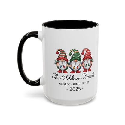 gnome mug, Personalized Family Gnome Christmas Mug, Custom Family Name 2025 Coffee Cup, Cute Holiday Gift for Family, Christmas Gnome Mug Keepsake