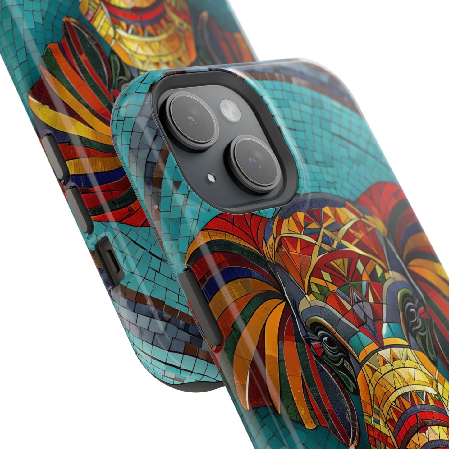 Artistic Elephant Phone Case, Elephant Case, Trendy iPhone Case, Elephant Lover Gift, Unique iPhone Case, Mosaic Design