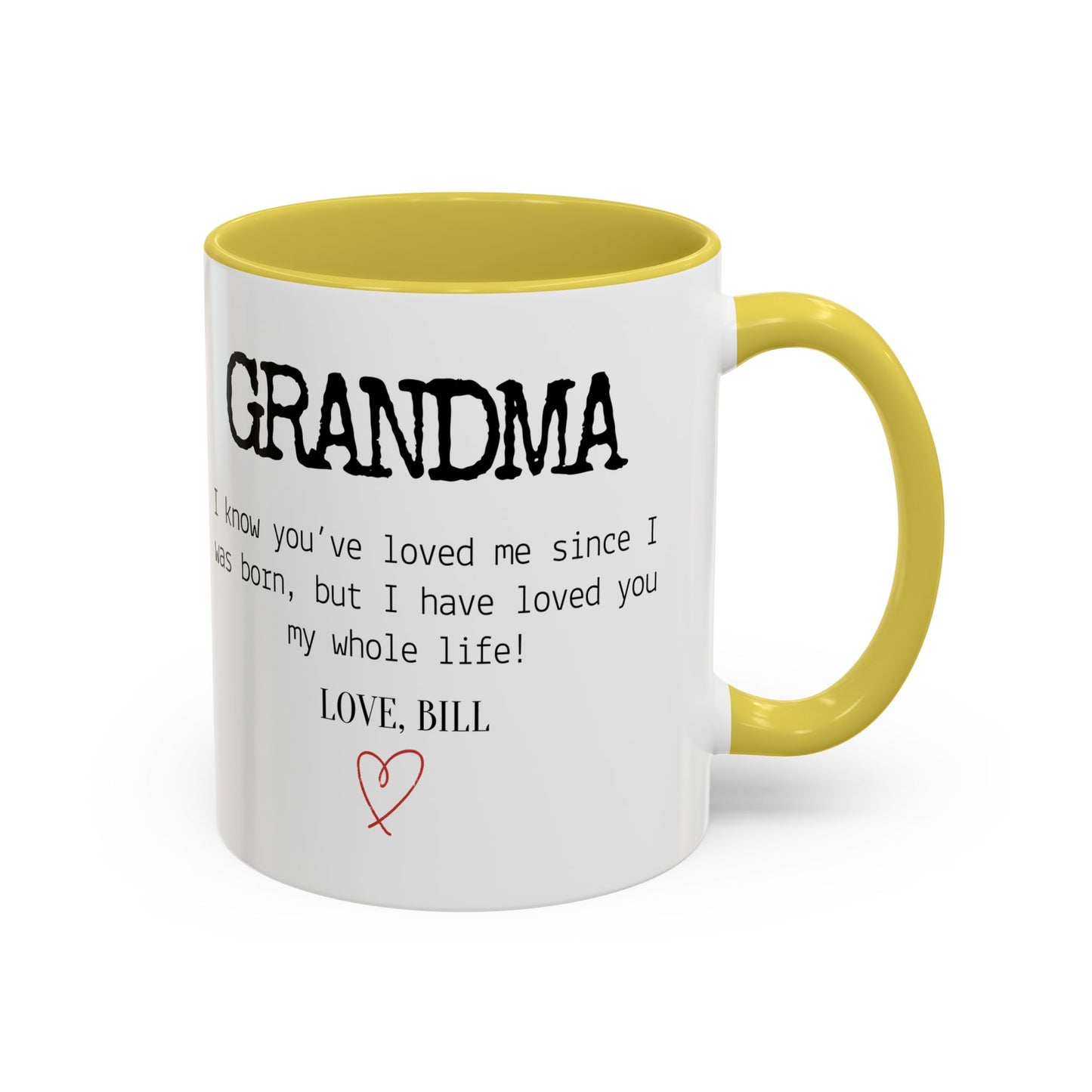 Personalized Grandma Mug, Gift from Grandchild, Custom Message Coffee Cup, Grandma Birthday Gift, Mother’s Day Mug, Sentimental Gift for Grandma