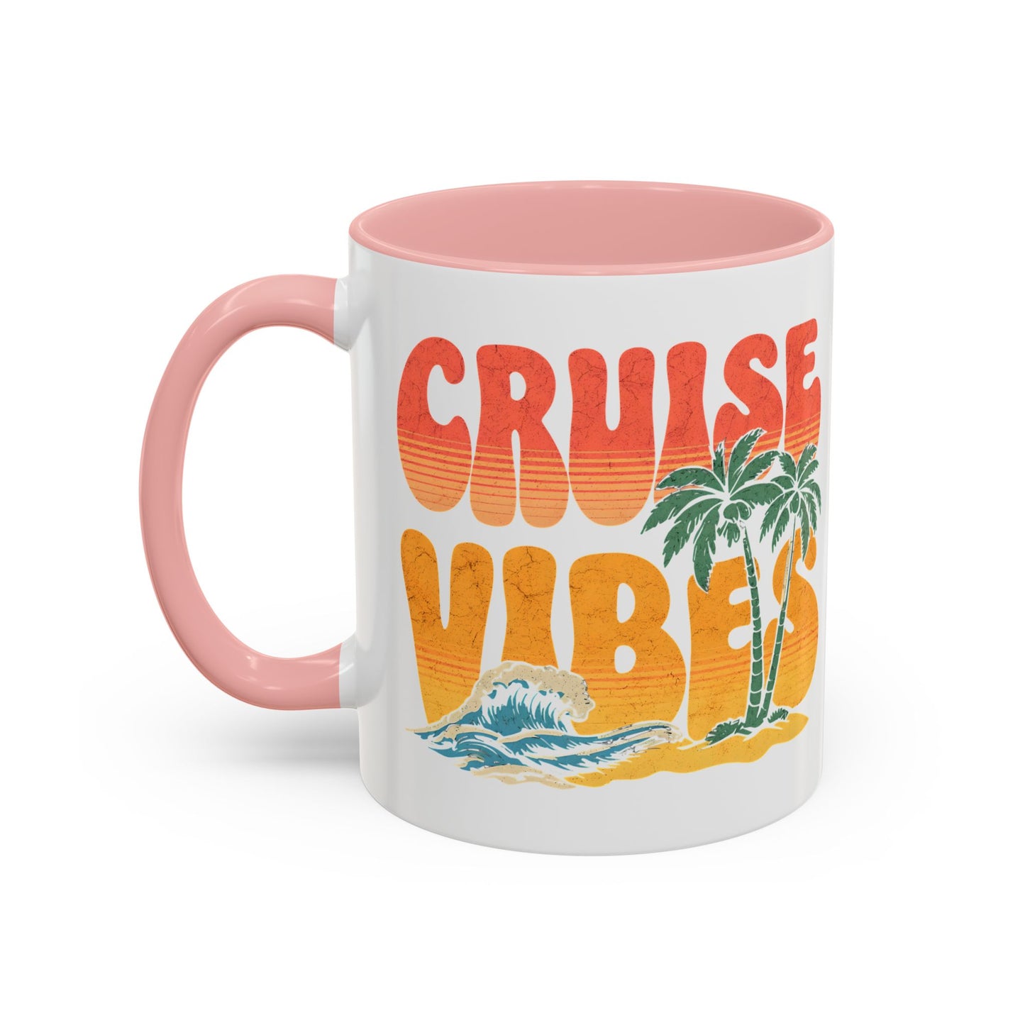 Cruise Vibes Accent Coffee Mug, Cruise Gifts, Royal Caribbean, Disney Cruise Line, Travel Mode, Birthday Cruise Mug