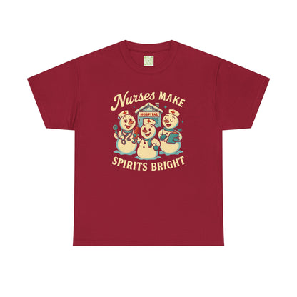 Nurses Make Spirits Bright Tee, Christmas Nurse Shirt, Nurse Holiday, Snowman Tshirt, Gift For Nurse, Nursing Christmas
