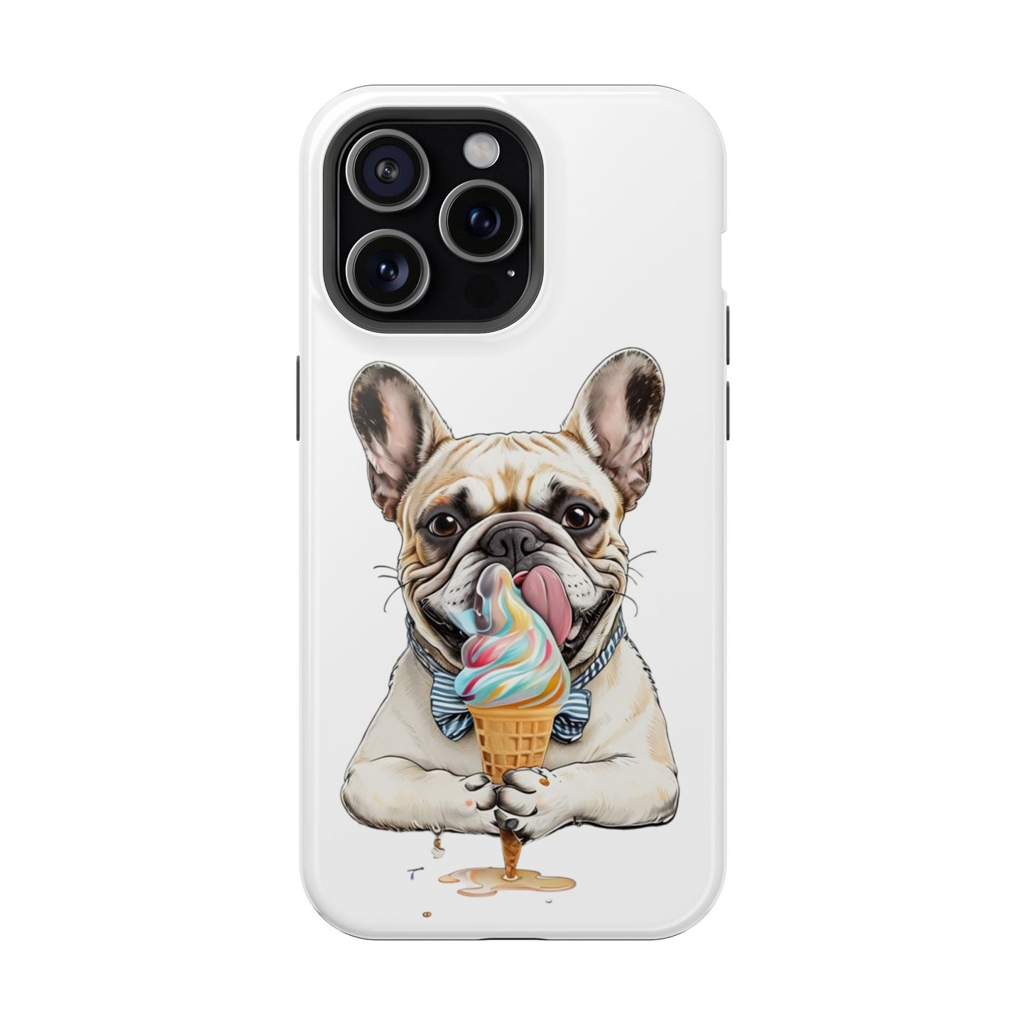 Adorable French Bulldog iPhone Case - Fun Animal Print, MagSafe Tough Cover, Perfect Pet Lover Gift