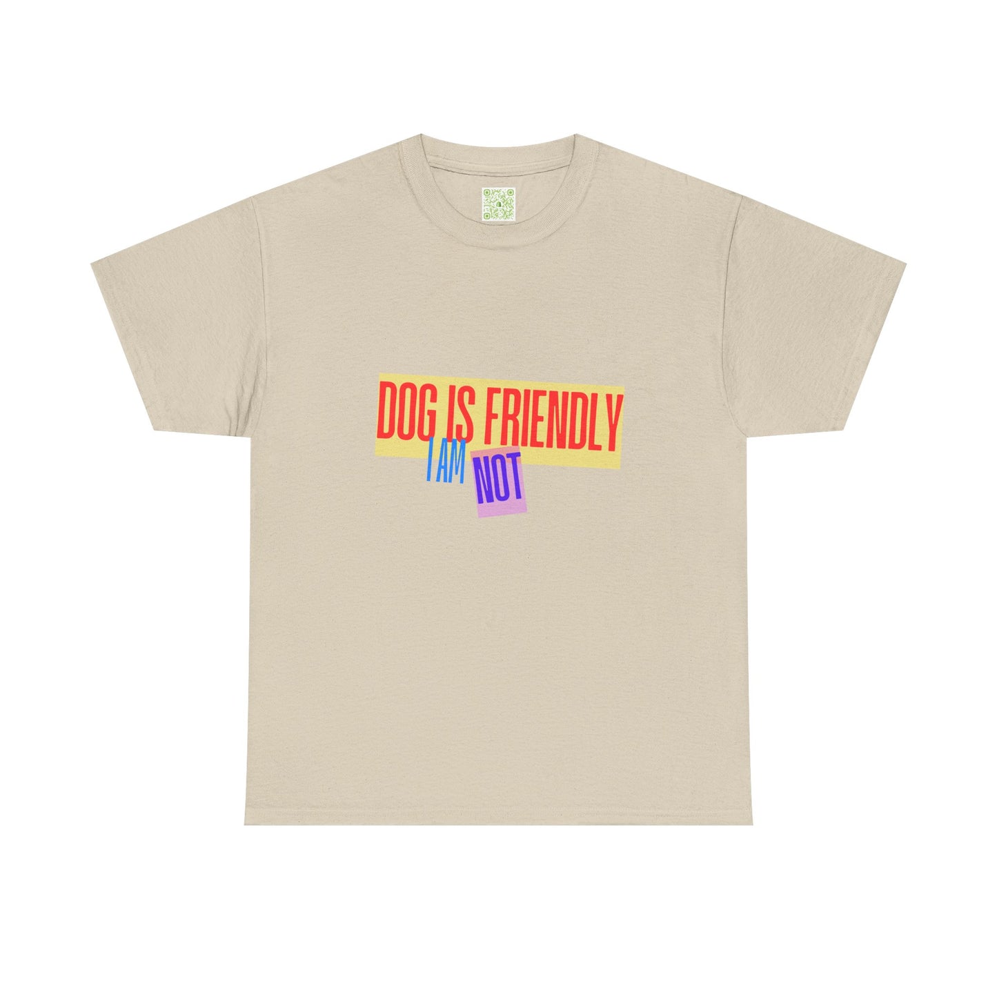 Funny Dog Lover Unisex Heavy Cotton Tee - 'Dog is Friendly, I Am Not'