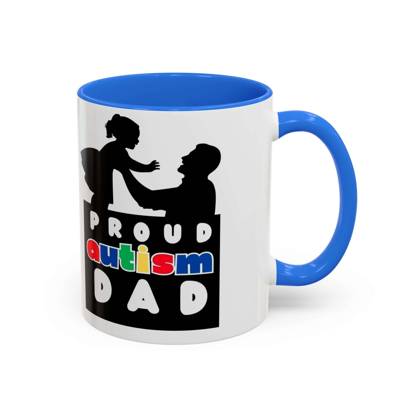 Autism Dad Multi Color Mug, Autism Spectrum Disorder, Neurodiversity Pride Merch, Autism Awareness, Inclusion Matters
