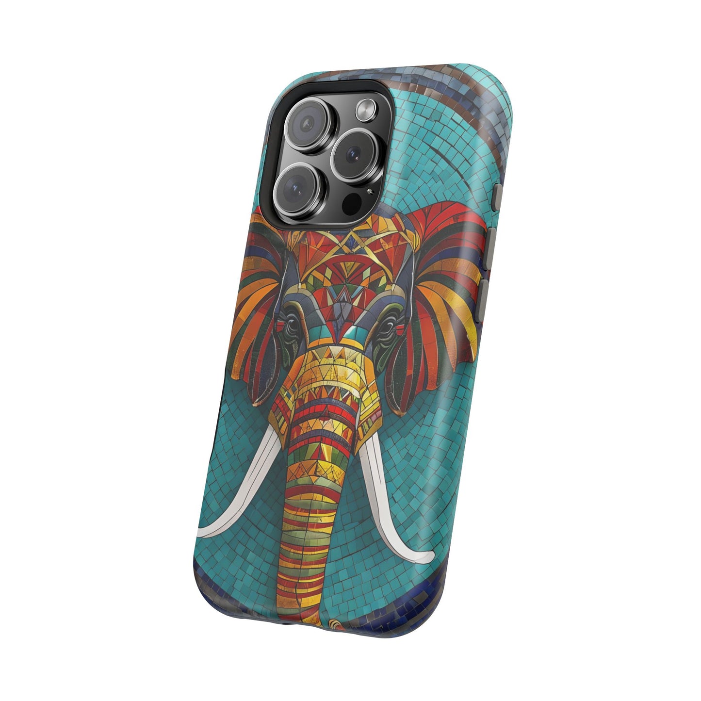 Artistic Elephant Phone Case, Elephant Case, Trendy iPhone Case, Elephant Lover Gift, Unique iPhone Case, Mosaic Design