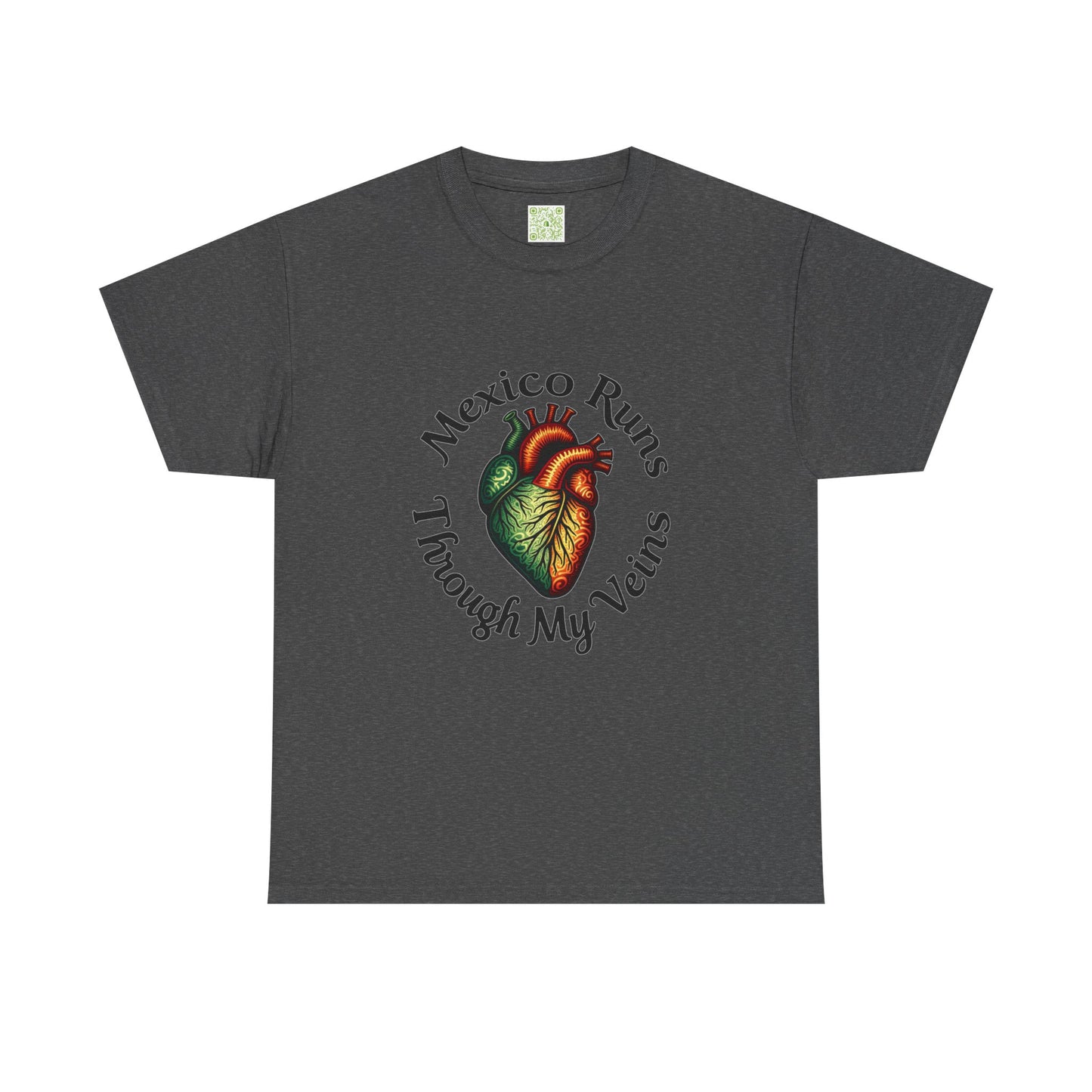 Viva La Vida Mexico Unisex Tee, Mexico Runs Through My Veins, Gift for Mexicans, Heart Design Tee, Celebratory Apparel, Mexican Pride
