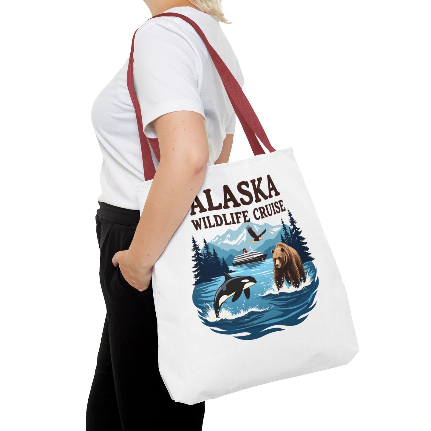 Alaska Wildlife Cruise Tote Bag, Adventure Lovers Gift, Cruise Squad 2025, Alaska Vacation Tote Bag, Alaskan Cruise Tote
