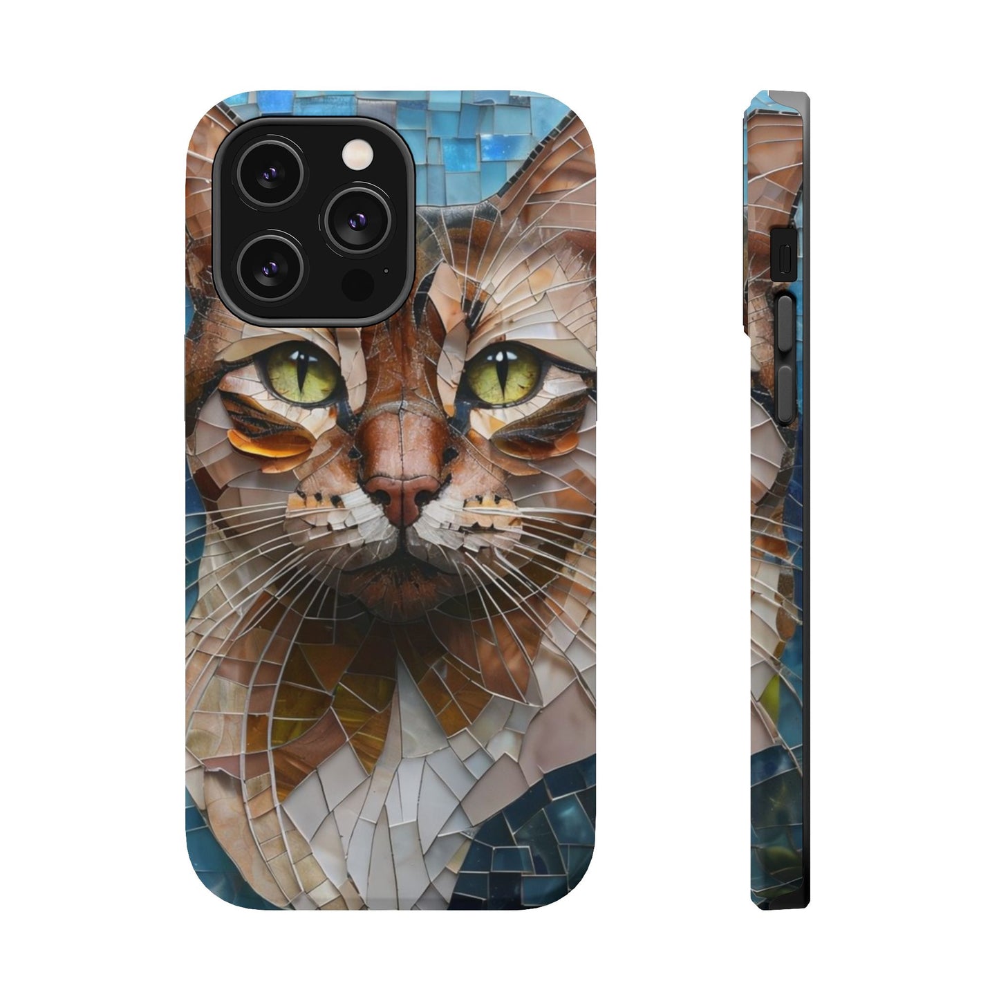 Crazy Cat Lady iPhone Case, Stained Glass Cat, Mosaic Cat Face, Pet Phone Case, iPhone Cat Case, Cat Gift