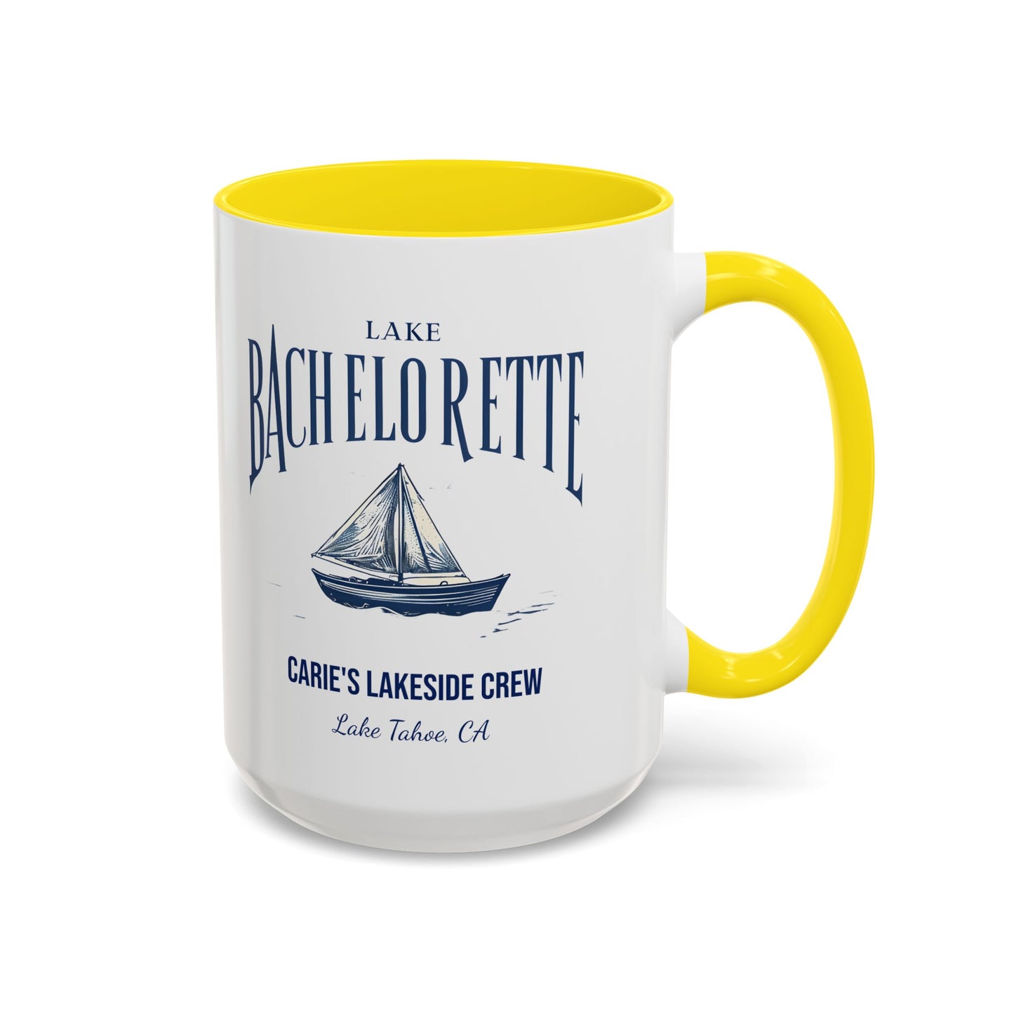 Let's Get Nauti Personalized Accent Coffee Mug, Sail Boat Hen Party Favor, Bachelorette Cruise, Bride Tribe, Camp Bach Gift