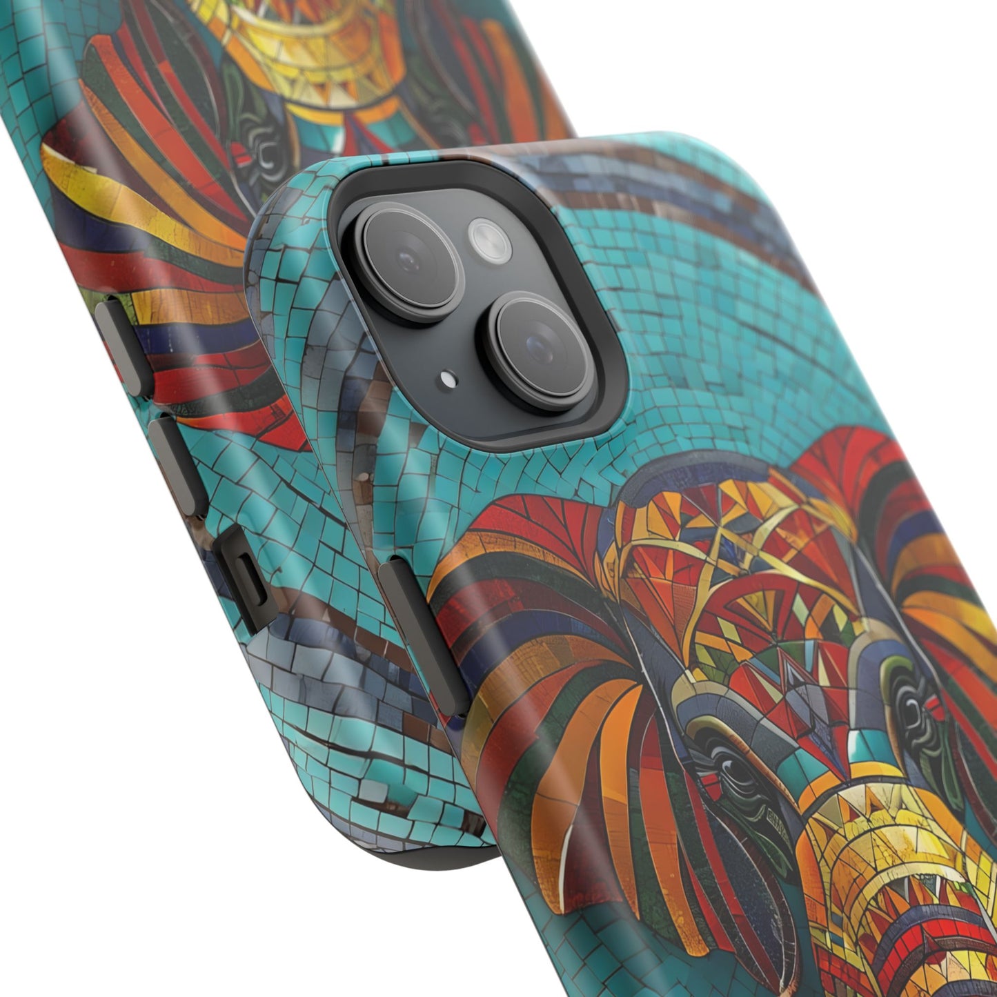 Artistic Elephant Phone Case, Elephant Case, Trendy iPhone Case, Elephant Lover Gift, Unique iPhone Case, Mosaic Design