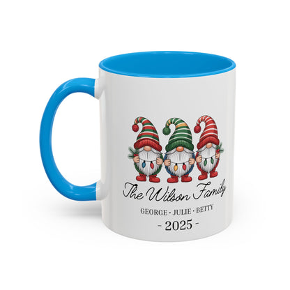gnome mug, Personalized Family Gnome Christmas Mug, Custom Family Name 2025 Coffee Cup, Cute Holiday Gift for Family, Christmas Gnome Mug Keepsake