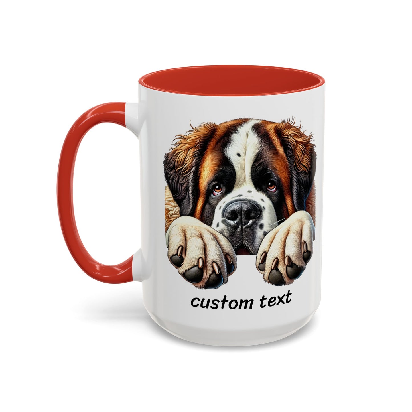 Funny Dog Lover Saint Bernard Accent Mug - "Dog is Friendly, I am Not"