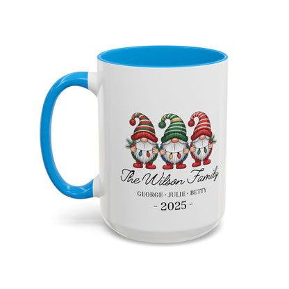 gnome mug, Personalized Family Gnome Christmas Mug, Custom Family Name 2025 Coffee Cup, Cute Holiday Gift for Family, Christmas Gnome Mug Keepsake