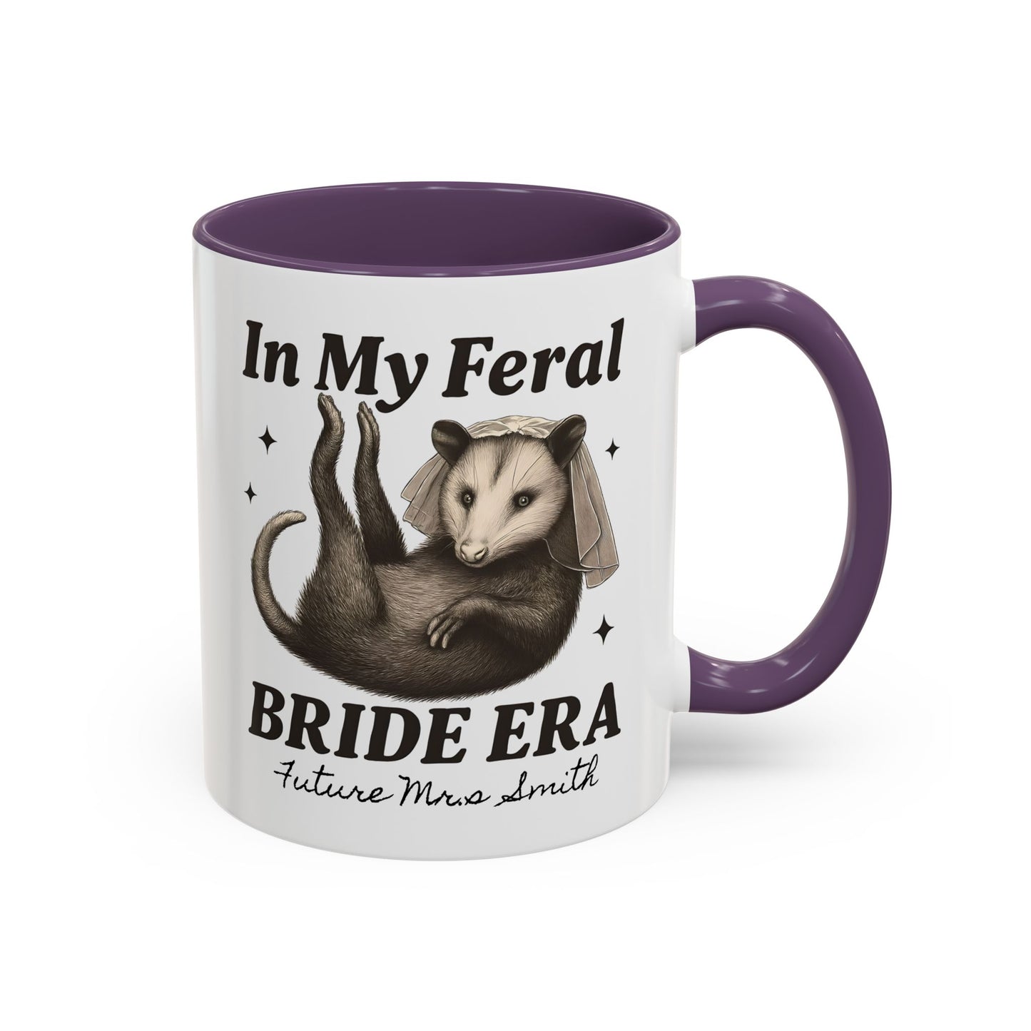 Feral Bride Era Coffee Mug, Funny Bride Mug, In My Feral Era Mug, Opossum Bride Mug, Bride Gift Idea, Quirky Bride Gift