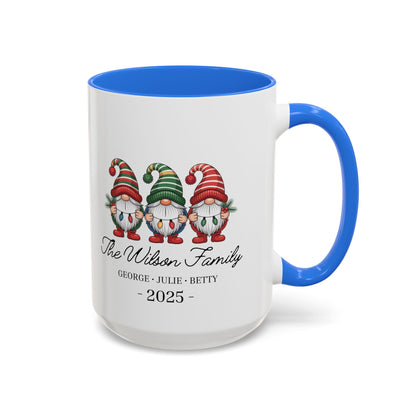 gnome mug, Personalized Family Gnome Christmas Mug, Custom Family Name 2025 Coffee Cup, Cute Holiday Gift for Family, Christmas Gnome Mug Keepsake
