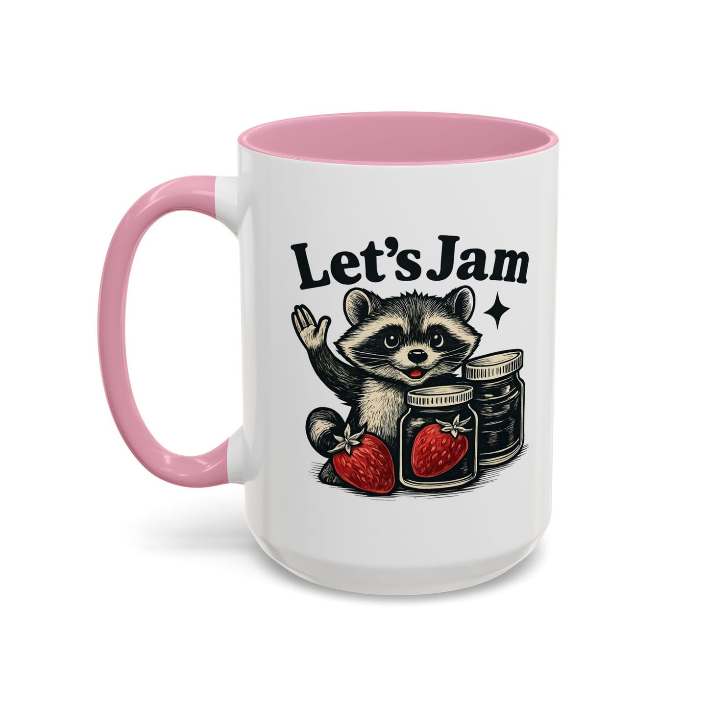 Racoon Mug, Racoon Gifts, Let's Jam Coffee Mug, Strawberry Mug, Cute Summer Mug, Raccoon Strawberry Mug, Funny Raccoon Mug, Trending Now