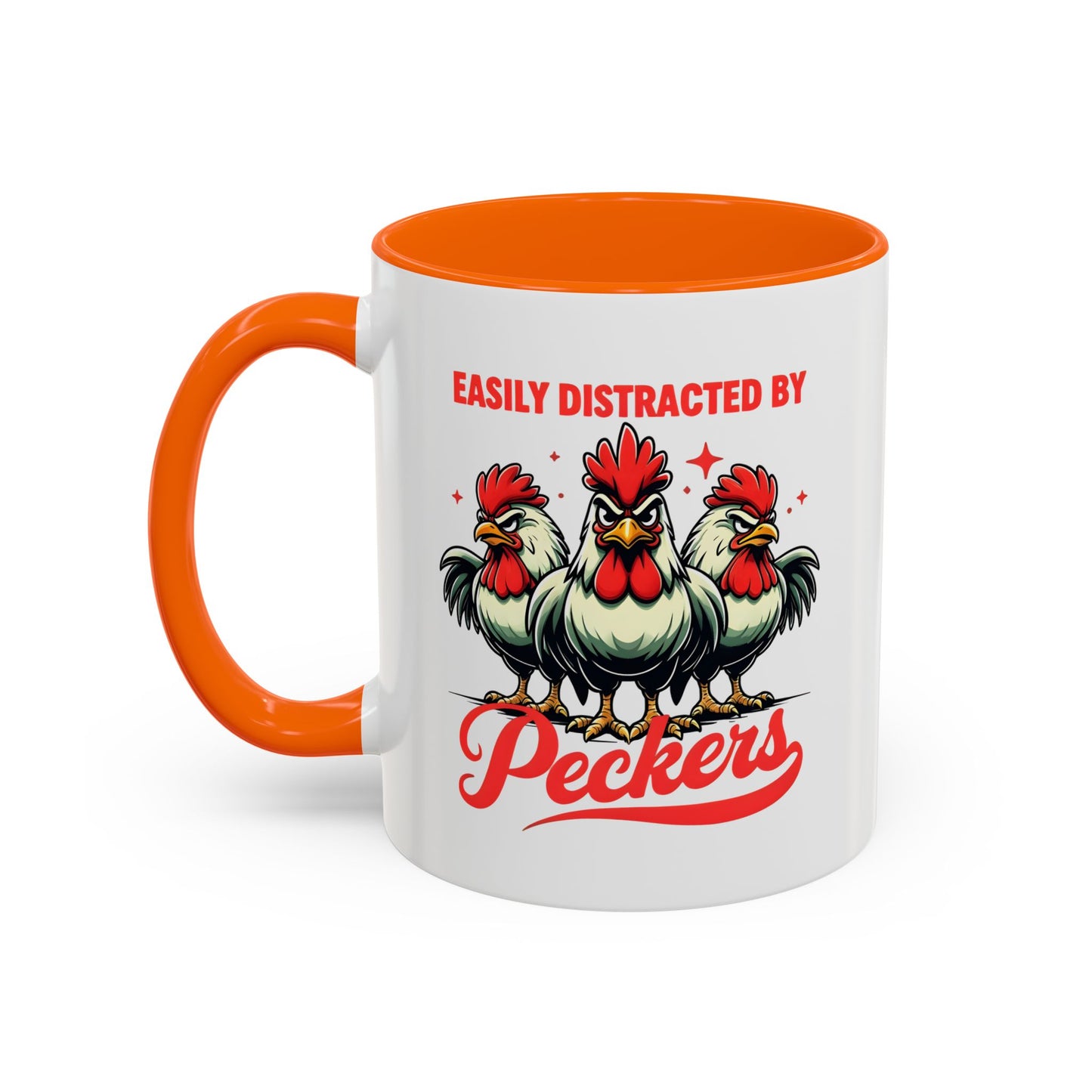 Easily Distracted by Peckers Coffee Mug, Inappropriate Gift, Naughty Valentines, Dark Humor Gift, Offensive Mug, Silly Mug